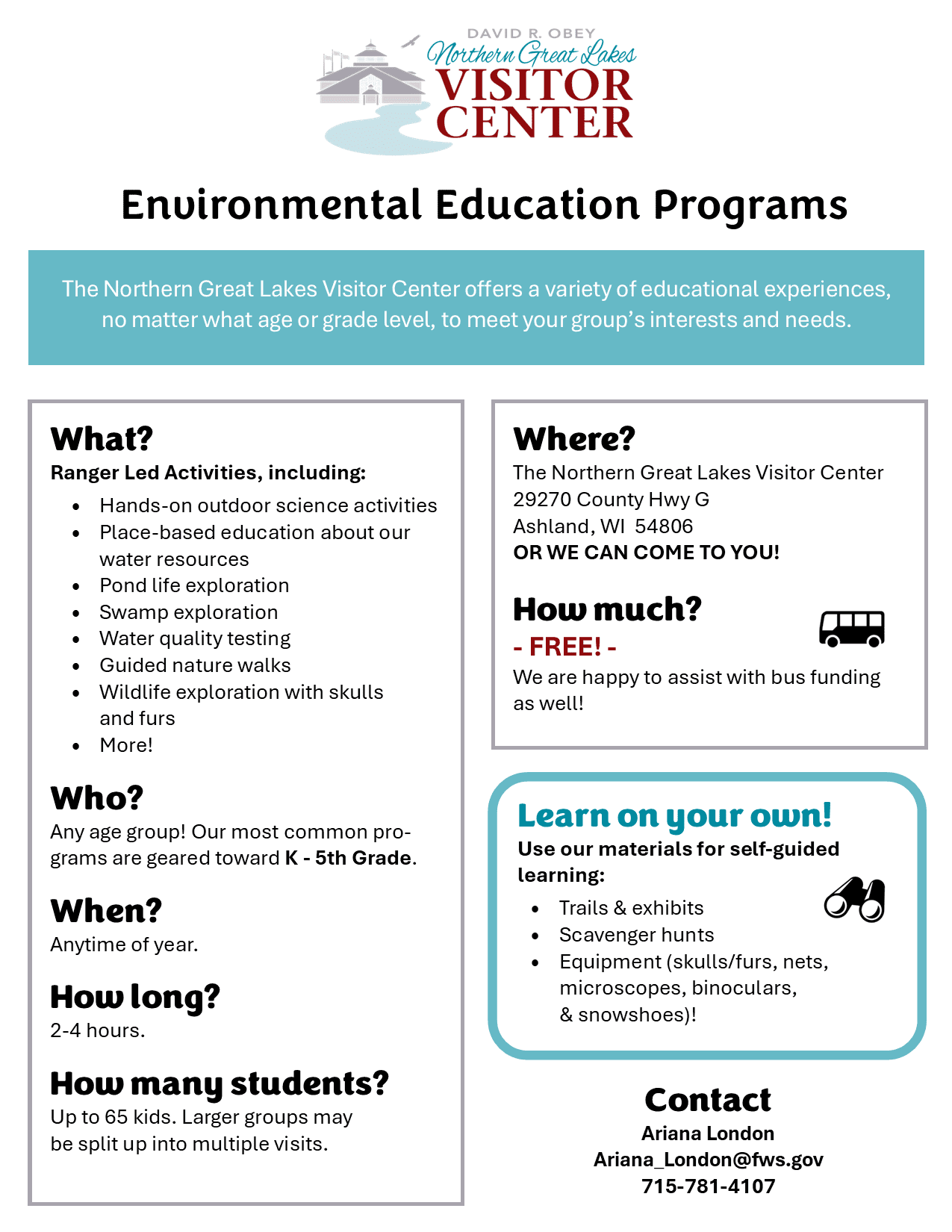 Education Program Menu